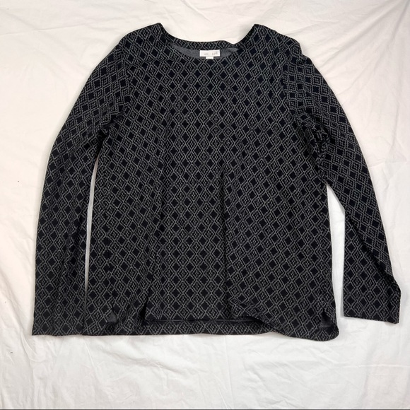 J. Jill Sweaters - J. Jill Ponte Womens Blouse Sweater Medium Size Gray Black Color L030722